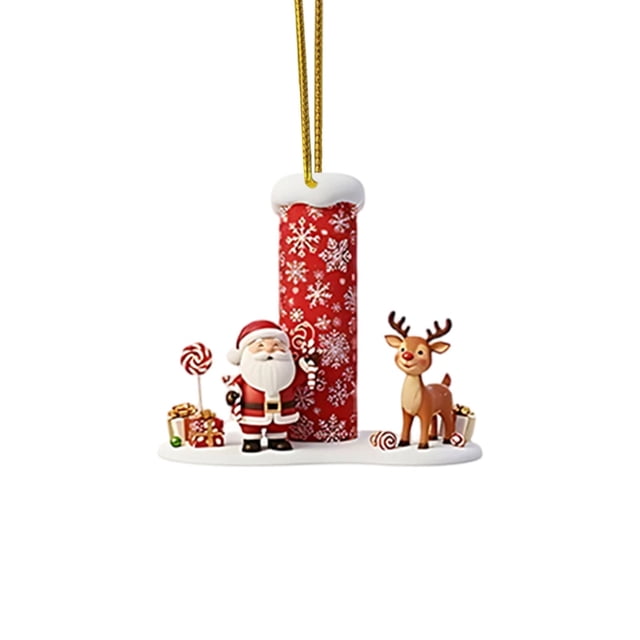 Christmas Tree Decoration 2D Acrylic Decoration Letter Pendant With 26 Letters Christmas Hanging Decoration DIY Crafts Christmas Home Decoration