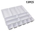 thumbnail image 1 of 13pcs Drawer Organizers Home Office Desk Station Separator White, 1 of 5