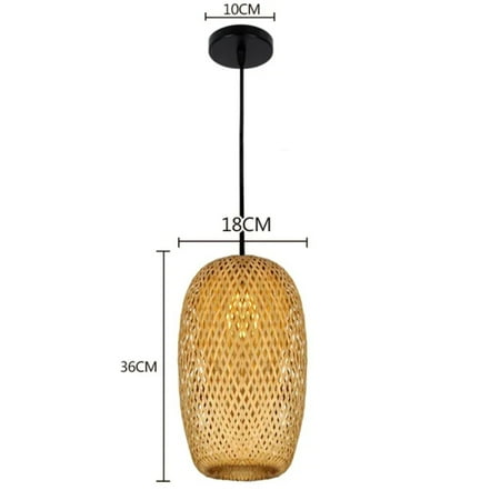 

CHNGYJC Hand-Woven Natural Bamboo Lamp Shade - Elegant Rattan Chandelier - Exquisite Bamboo Lighting Fixtures - Stylish Hanging Light