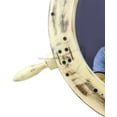 thumbnail image 2 of Wooden Ship Wheel Mirror (Wires & Screws) (16 Inches, Rustic Yellow), 2 of 3