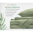 thumbnail image 3 of STYLINEN 100% Tencel Sheets Twin Size Bed Sheets 3pc Set, 100% Eucalyptus Lyocell Sheets Set, Silky Soft & Smooth, Breathable, 16" Deep Pockets, 1 Fitted, 1 Flat, 1 Pillowcase (Twin, Sage), 3 of 7