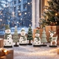 thumbnail image 4 of Darzheoy Christmas Signs, Wooden Set of 7 Snowman Reindeer Decor, Vintage Winter Tabletop Accent, Indoor Christmas Decor for Home Fireplace Mantel Shelf, 4 of 7