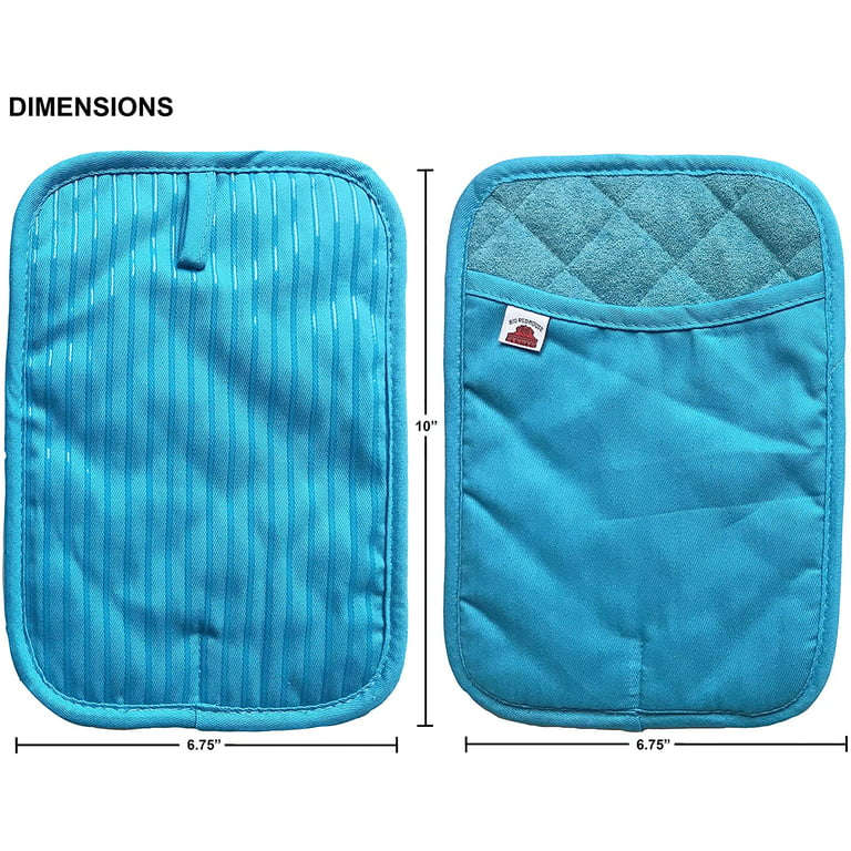  BIG RED HOUSE Oven Mitts and Pot Holders Sets, with The Heat  Resistance of Silicone and Flexibility of Cotton, Recycled Cotton Infill,  Terrycloth Lining, 480 F Heat Resistant Pair Turquoise 