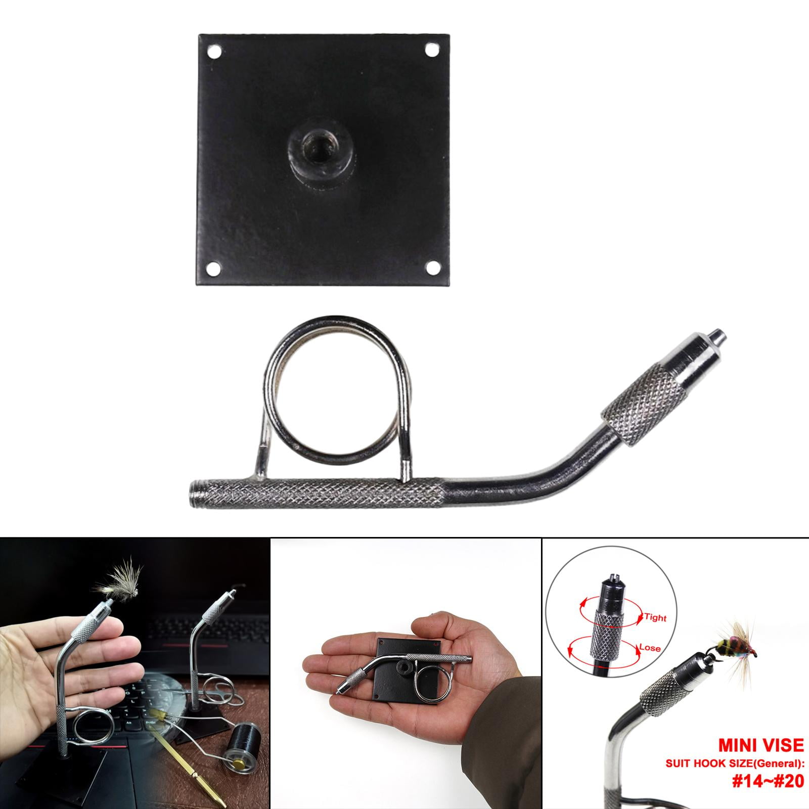 QccHieUs Fly Tying Vise Fishing Flies Tying Tool with Adjustable Clamp Lure Maker Fishing