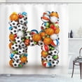 thumbnail image 1 of Ambesonne Letter H Shower Curtain, Gaming Balls Sports, 69"Wx84"L, Multicolor, 1 of 3