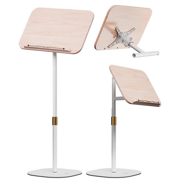 Soporte para libros aboutool 2 en 1 ajustable 84-160 cm blanco