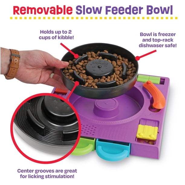 Brightkins DJ Doggo Puzzle Feeder - Dog Toy Treat Dispenser, Multi