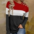 thumbnail image 3 of Aayomet Womens Tops Women's Casual Loose Fit Tunic Tops Long Sleeve Comfy Sweatshirts Pullover T-Shirts Blouses,Red XXL, 3 of 4