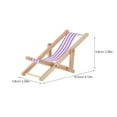 thumbnail image 2 of SKISUNO 4Set Micro Landscape Mini Beach Chair Purple Striped Wood Foldable for Hobbyists Seaside Theme, 2 of 6