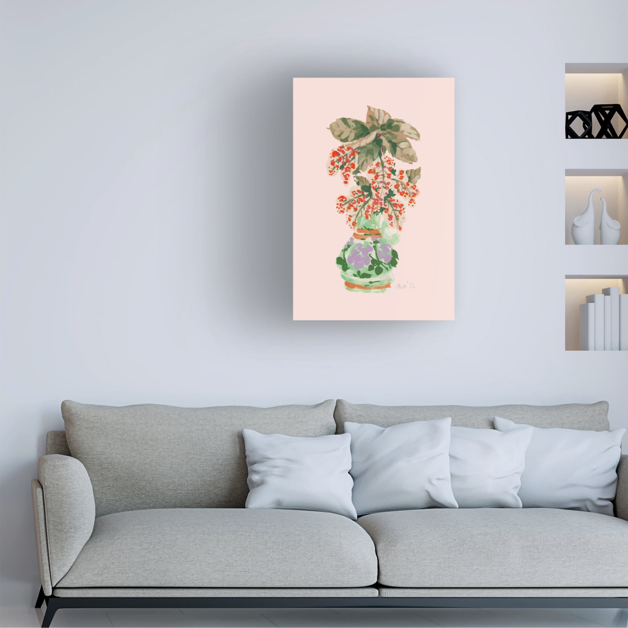 Trademark Fine Art Ania Zwara Blooming Vase In Red Canvas Wall Art