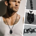 thumbnail image 5 of FaithHeart Norse Viking Wolf Pendant Necklace for Men Black Stainless Steel Scandinavia Jewelry Gift Amulet for Dad Papa Grandpa Fathers Day, 5 of 9