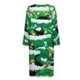 thumbnail image 4 of Yuyamidu Black Cat Long Sleeve Robes for Women Size XL Colorful Lights Zip Up Bath Robe Lightweight Nightgowns Long Bathrobe, Green Christmas, 4 of 7