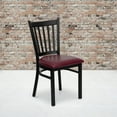 thumbnail image 3 of Flash Furniture 2 Pack HERCULES Series Black Vertical Back Metal Restaurant Chair - Burgundy Vinyl Seat, 3 of 9