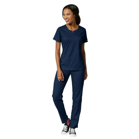 

WonderWink Scrubs Set PRO Women s Notch Neck Top & Knit Waist Pant