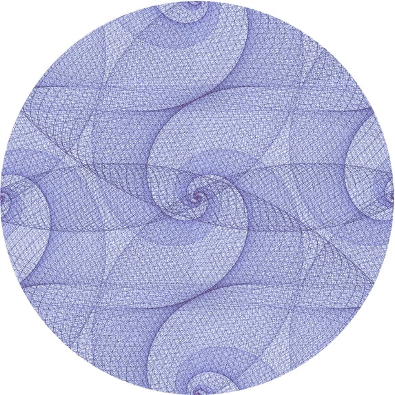 Ahgly Company Indoor Round Patterned Light Slate Blue Area Rugs, 6' Round