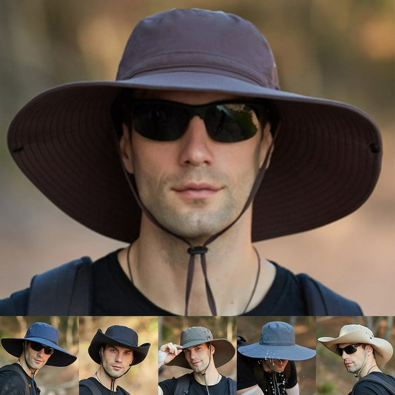 Men Women Breathable Wide Visor Brim Hat Bucket Cap Fishing Uv Sun  Protection