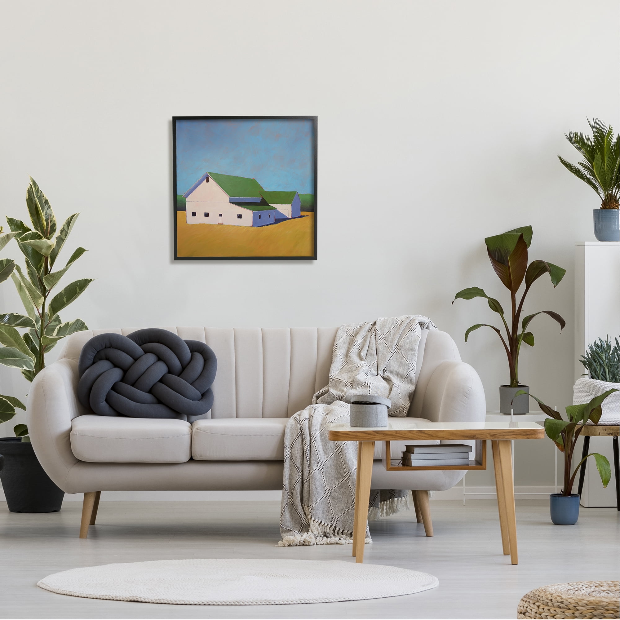 Stupell Industries Country Barn Landscape Travel & Places Painting Black Framed Art Print Wall Art, 24 x 24