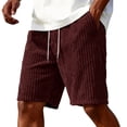 thumbnail image 4 of Men‘s Corduroy Shorts Casual Elastic Waistband Regular Fit Shorts Solid Color Lightweight Shorts with Pockets, L, 4 of 9