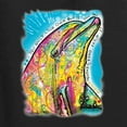 thumbnail image 5 of Wild Bobby Dean Russo Neon Colorfu Dolphin Animal Lover Women Graphic Long Sleeve Tee, Black, Small, 5 of 5