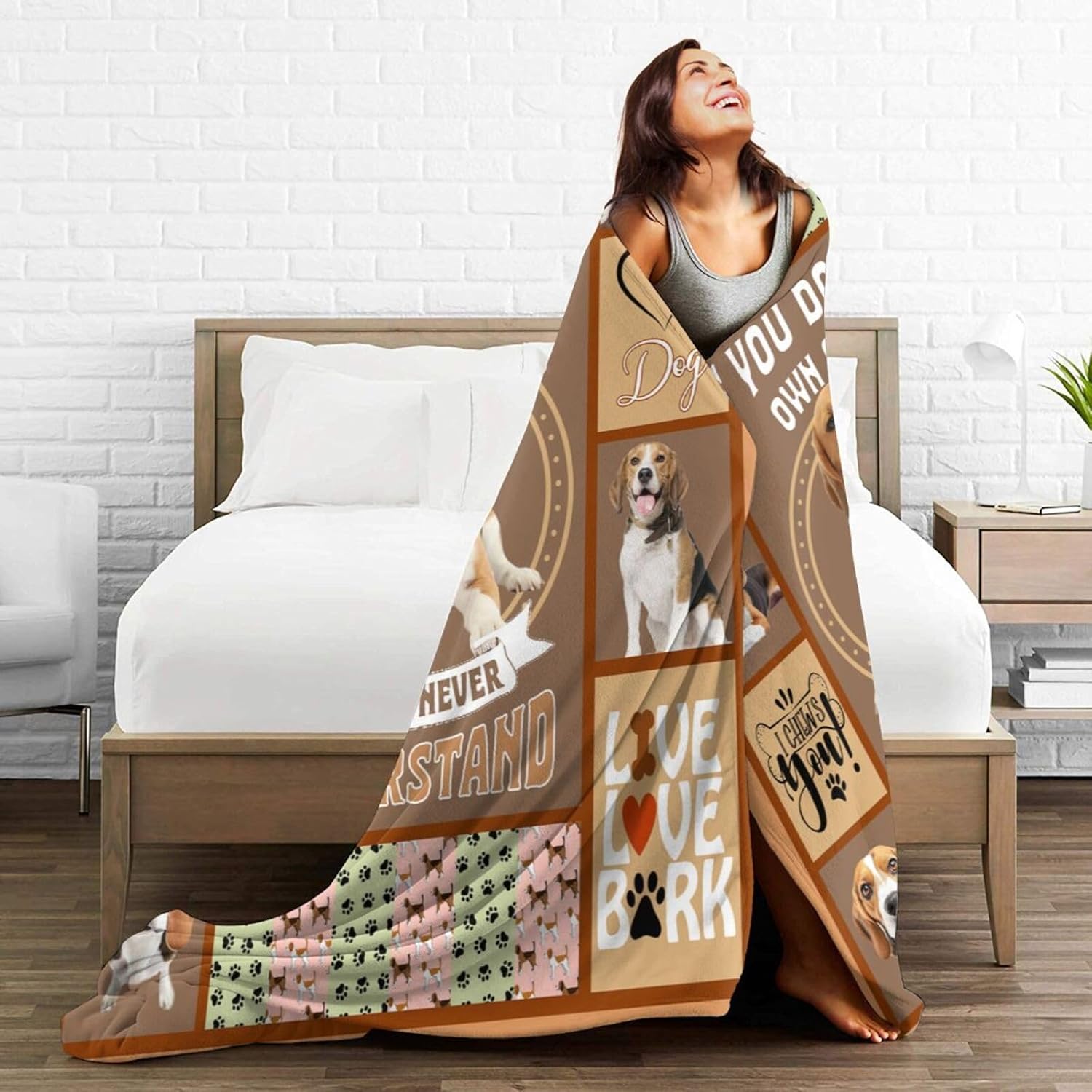 Cute Beagle Blanket Dog Beagles Blankets for Women men Funny Pet Fleece Cozy Flannel Throws Warm Soft Fuzzy Dogs Plush Stuffed Animal for Sofa Bed Decor Gifts for Users Men Women 50"x40"