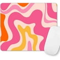 thumbnail image 1 of Rectangle Premium Texture Swirl Pattern Orange Mouse Pad Cute Abstract Wave Design for Women NonSlip Rubber Base Ideal for Office Use Pink Modern Desk Accessory 9.5x7.9 inches, 1 of 1