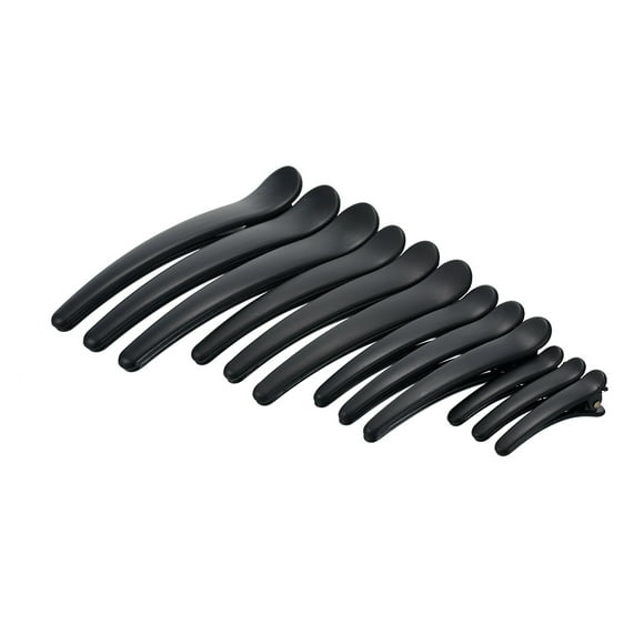 12 Pcs Pinces Noires pour Cheveux Pinces de Coiffure Pinces de Sectionnement Pinces de Coupe Pinces pour Cheveux Pinces Professionnelles de Salon Pinces de Coiffage pour Cheveux