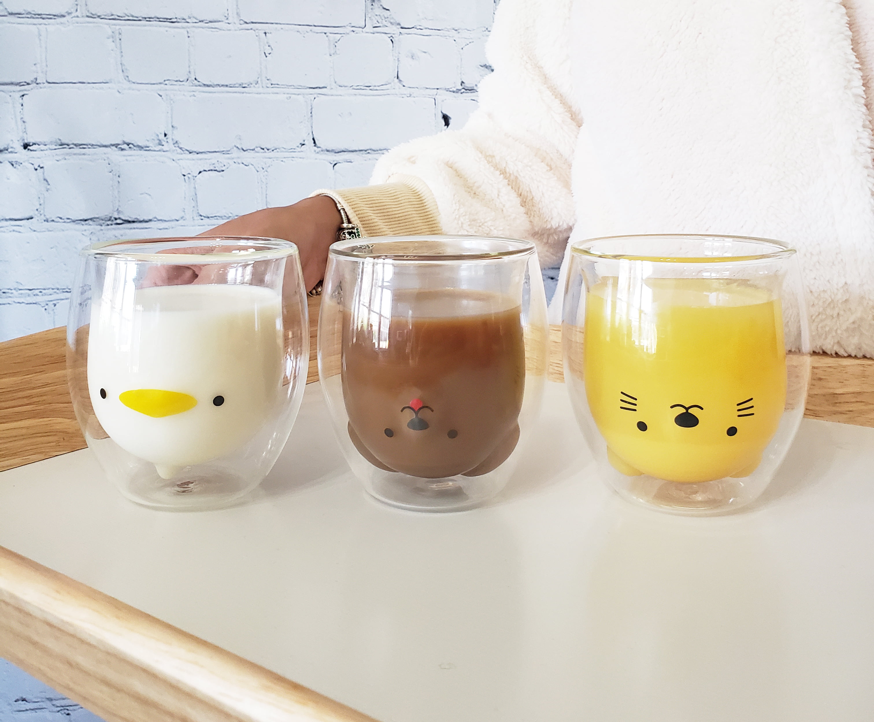SHENDONG Cute Cat Mugs with Handle Cute Cups Cat Tea Coffee Cup Double Wall  Insulated Glass Espresso…See more SHENDONG Cute Cat Mugs with Handle Cute