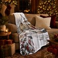 thumbnail image 3 of Winter Cottage Christmas Scene, Festive Holiday Scene, Warm Flannel Blanket for Living Room and Family Room with Detailed Artwork, Art Lovers Christmas Gift, Festive Home Decor, 3 of 9