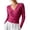Hot Pink, variant on Plus Size Cinched Waist Knit Tops for Women Lightweight Long Sleeved Solid Color Collar Top Casual Sweater