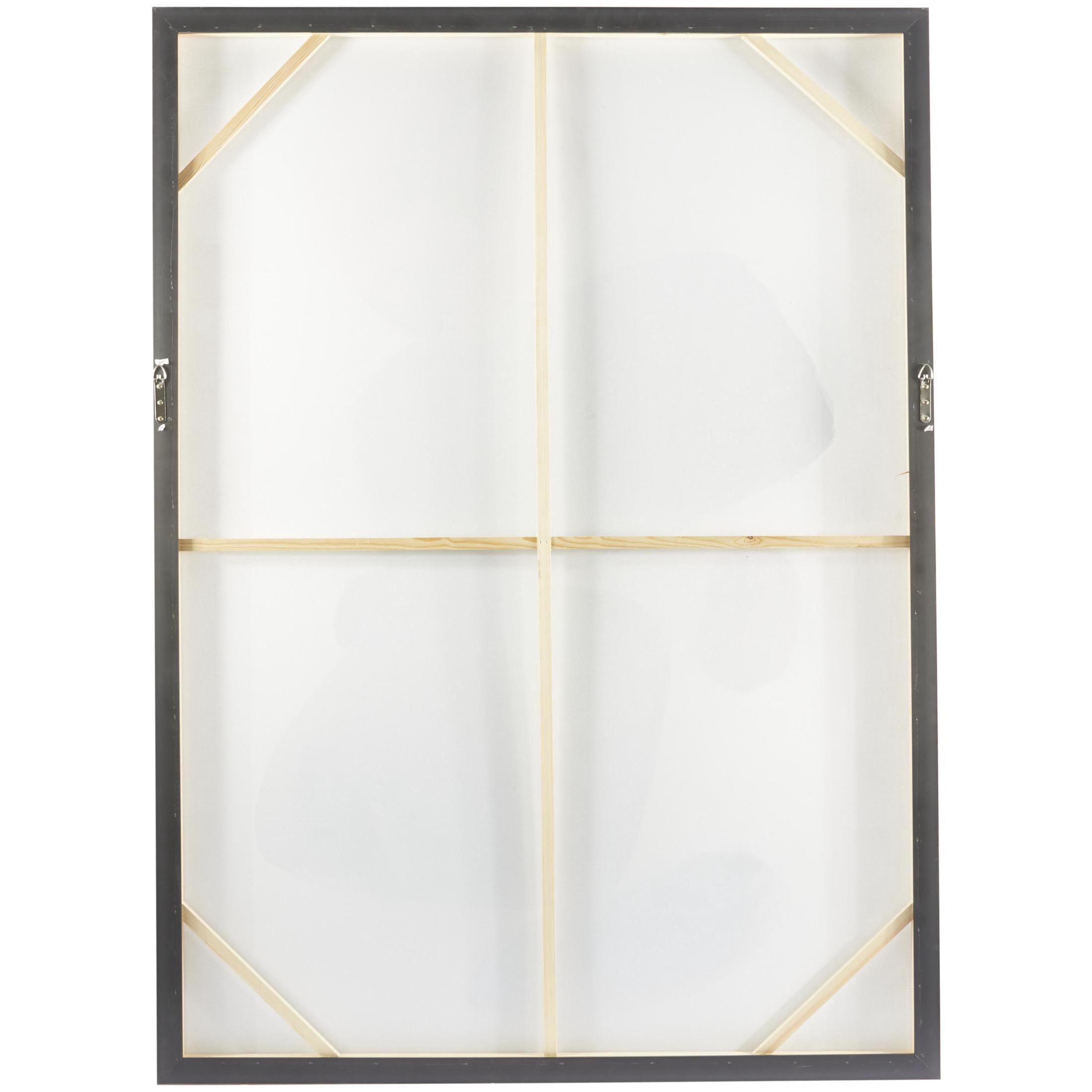 66" x 48" Abstract Square Shaped Geometric Framed Wall Art with White Washed Backing, by DecMode
