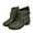 Army Green, variant on Women's Ankle Boots Winter Fashion Leather Buckle Side Zipper Ankle Boots Temperament Boots Booties Women Army Green 37