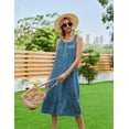 thumbnail image 6 of Ekouaer Women's Nightgowns Long Sleeveless Night gown with Pockets Soft Ladies Nightdress, 6 of 7