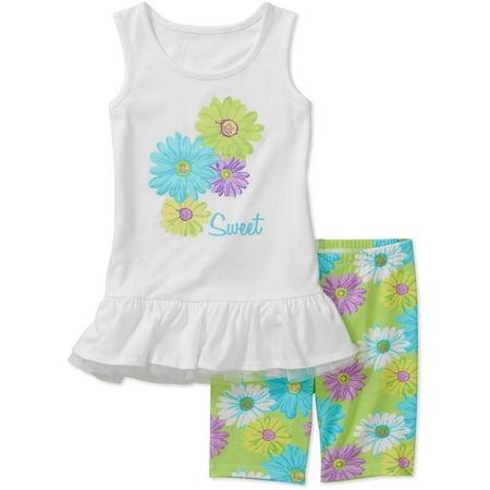 George Girls 2 Piece Tunic And Biker Short Set