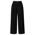 thumbnail image 6 of Edvintorg Women's Casual Pants Elastic Waisted Loose Wide Leg Lightweight Trouser with Pockets Women Clothing Black L, 6 of 7