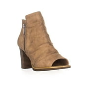 Womens White Mountain Gemini Open Toe Booties, Sand, 5.5 US