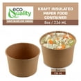 thumbnail image 5 of EcoQuality [25 Pack] 8 oz Disposable Kraft Paper Soup Containers - Half Pint Ice Cream Containers, Frozen Yogurt Cups, Restaurant, Microwavable, Take Out, Food Storage, Recyclable, 5 of 9