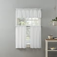 thumbnail image 4 of Mainstays 3-Piece Semi Sheer Rod Pocket Kitchen Window Tier Pair and Valance, 2 Café Curtains and 1 Curtain Valance, White, 54"W x 36"L, 4 of 8