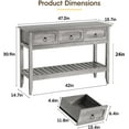 thumbnail image 2 of VEANERWOOD Farmhouse Entryway Table with 3 Drawers, 2-Tier Console Table with Storage for Entryway Living Room, 2 of 8
