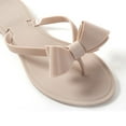 thumbnail image 3 of Women Jelly flip Flop Bow Sandals-Beach Flat Rivets Rain Ankle Strap Thong Nude, 3 of 5