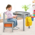 thumbnail image 5 of Gymax Kids Table and Chair Set Wood Activity Study Desk w/ Storage Drawer Hook Grey, 5 of 10
