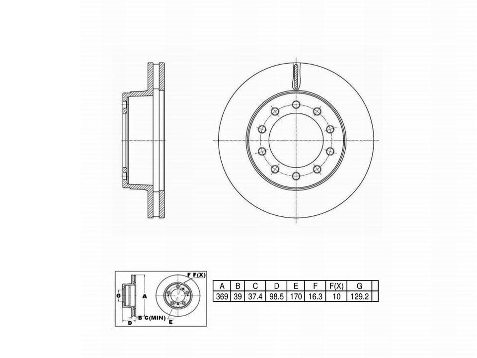 UltraHC Coated High Carbon Brake Rotor, Front UR001552, Ford F-350 Super Duty 2016-2014