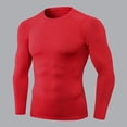 thumbnail image 2 of CONZONE Mens Workout T-Shirts Long Sleeve Gym Fitness T Shirts For Men Crew Neck Solid Color Tight Stretchy Athletic Tee Tops, 2 of 3