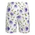 thumbnail image 6 of Kdxio Purple Chicory Pattern Mens Casual Shorts - Drawstring Summer Beach Sports Shorts for Men, 6 of 9