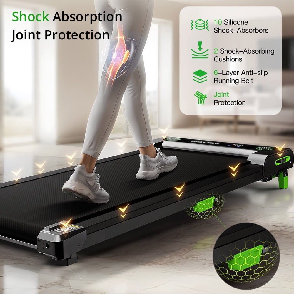 Akluer 480L-A Walking Pad with Incline, 2.5HP Under Desk Treadmill with Remote Control, LED Display, 330lbs Max Capacity,Black