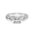 thumbnail image 3 of 3 Carat IGI Certified Cushion Shape Lab Grown Diamond Engagement Ring | 14K White Gold | Lorene Twisted Shank Lab Diamond Ring | FG-VS1-VS2 Quality Friendly Diamonds, 3 of 5