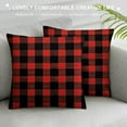 thumbnail image 3 of COMIO  Waterproof Outdoor Christmas Pillow Covers Red and Black Buffalo Plaids Checked Throw Pillow Cases New Year Winter Farmhouse Decorations Cushion Cover Double Sided, 3 of 5