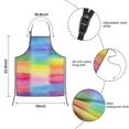 thumbnail image 3 of Colorful Watercolor Stripe Pattern Kids Aprons for Girls and Boys,Adjustable Neck Strap Toddler Aprons for Kids Cooking Baking, 3 of 6