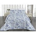 thumbnail image 2 of Ambesonne Floral Quilted Bedspread Set 3 Pcs, Winter Art Flower Sketchy, Queen, Pale Blue and Dark Indigo, 2 of 4