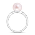 thumbnail image 2 of Pearl Ring Sterling Silver Fresh Water Pearl Solitaire Rings for Women 925 Silver June Birthstone Rings for Teen Girls Wedding Anniversary Twisted Ring White Gold Plated Ring Size 7, 9MM, 2 of 6