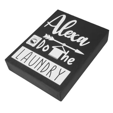 Hemoton  Laundry Room Reminder Sign Washroom Home Decor Signs Art Office Black